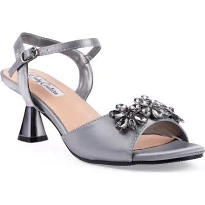 Lady Couture Liz Floral Crystal Sandal In Gray