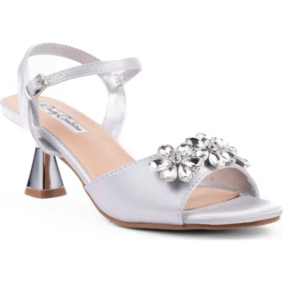 Lady Couture Liz Floral Crystal Sandal In Silver