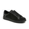Lady Couture Low Top Laser Cut Sneaker With Rhinestones In Black