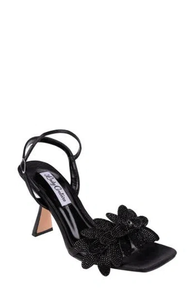 Lady Couture Lust Floral Ankle Strap Sandal In Black