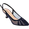 Lady Couture Macy Mesh Rhinestone Slingback Pump In Blue