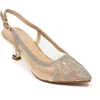 Lady Couture Macy Mesh Rhinestone Slingback Pump In Gold