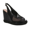 Lady Couture Mesh Wedge Sandal In Black