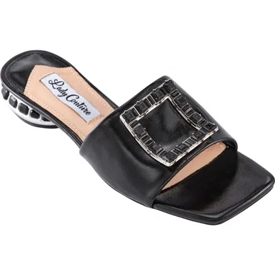 Lady Couture Metallic Jewel Sandal In Black