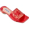 Lady Couture Metallic Jewel Sandal In Red