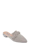 Lady Couture Micro Rhinestone Loafer Mule In Silver