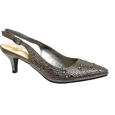Lady Couture Onyx Rhinestone Slingback Pump In Gray