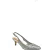 Lady Couture Onyx Rhinestone Slingback Pump In Silver