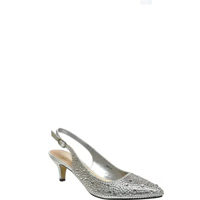 Lady Couture Onyx Rhinestone Slingback Pump In Silver