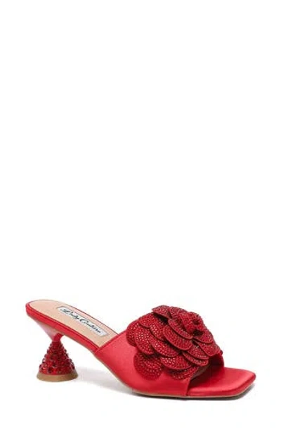 Lady Couture Petal Slide Sandal In Red