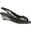 Lady Couture Queen Slingback Wedge Heel Sandal In Pewter
