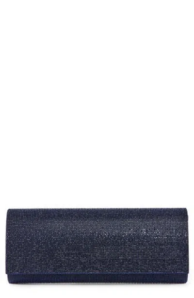 Lady Couture Radiant Rhinestone Clutch In Navy