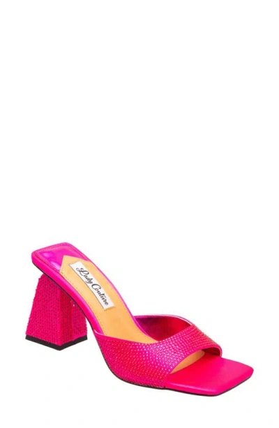 Lady Couture Women's Reese Embellished Block Heel Sandals In Fuchsia