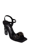 Lady Couture Rhinestone Ankle Strap Sandal In Black