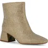 Lady Couture Rhinestone Block Heel  Bootie In Gold