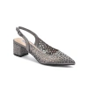Lady Couture Rhinestone Block Heel Slingbackpump In Gray