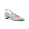 Lady Couture Rhinestone Block Heel Slingbackpump In Silver