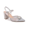 Lady Couture Rhinestone Buckle Pump In Silver