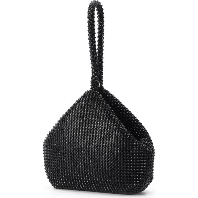Lady Couture Rhinestone Covered Handle Handbag In Black