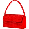 Lady Couture Rhinestone Covered Satin Handbag In Red