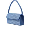Lady Couture Rhinestone Covered Satin Handbag In Blue