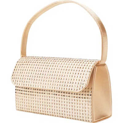 Lady Couture Rhinestone Covered Satin Handbag In Gold