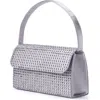 Lady Couture Rhinestone Covered Satin Handbag In Gray