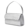 Lady Couture Rhinestone Covered Satin Handbag In Silver