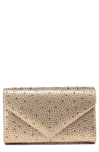 Lady Couture Rhinestone Envelope Clutch In Gold