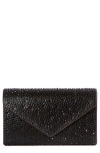 Lady Couture Rhinestone Envelope Clutch In Black