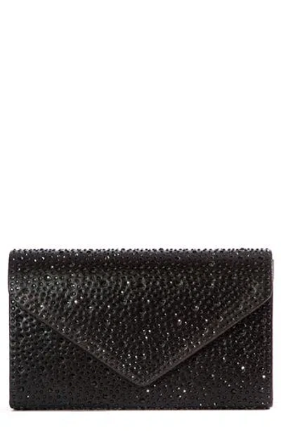 Lady Couture Rhinestone Envelope Clutch In Black