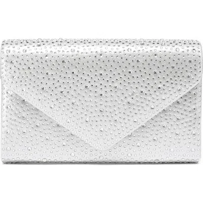 Lady Couture Rhinestone Envelope Clutch In Silver
