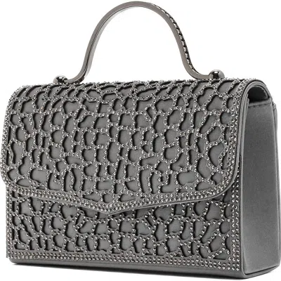 Lady Couture Rhinestone Handbag In Gray