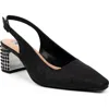 Lady Couture Rhinestone Heel Slingback In Black