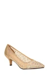 Lady Couture Rhinestone Kitten Heel Pump In Champagne
