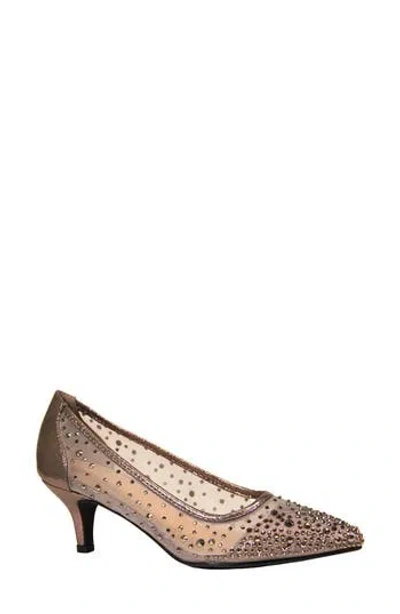 Lady Couture Rhinestone Kitten Heel Pump In Pewter