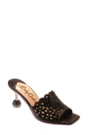 Lady Couture Rhinestone Laser Cut Sandal In Black