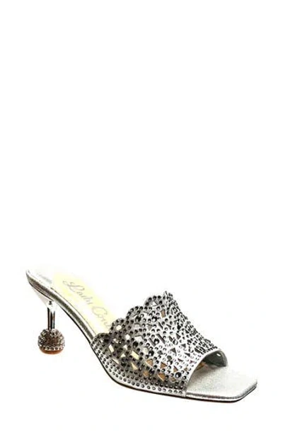Lady Couture Fairy Studded Scallop Metallic Sandals In Silver