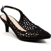Lady Couture Rhinestone Laser Cut Slingback Pump In Black