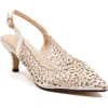 Lady Couture Rhinestone Laser Cut Slingback Pump In Gold