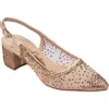 Lady Couture Rhinestone Mesh Slingback In Gold