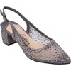 Lady Couture Rhinestone Mesh Slingback In Gray