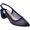 Lady Couture Rhinestone Mesh Slingback In Navy