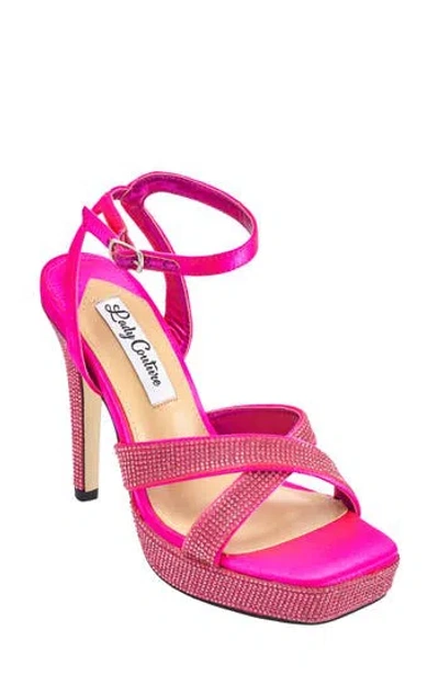 Lady Couture Women's Daisy Rhinestone Embellished Sandals In Fuchsia