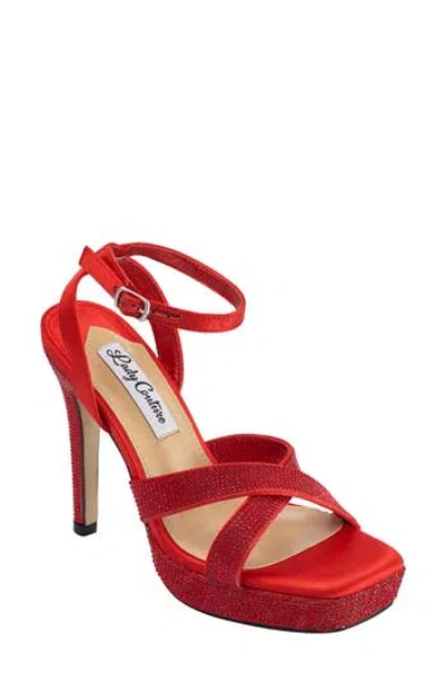 Lady Couture Women's Daisy Rhinestone Embellished Sandals In Red