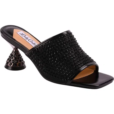 Lady Couture Rhinestone Slide Sandal In Black