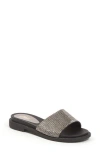 Lady Couture Rhinestone Slide Sandal In Black