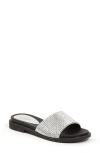 Lady Couture Rhinestone Slide Sandal In Silver