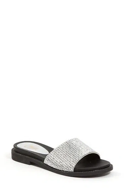 Lady Couture Rhinestone Slide Sandal In Silver