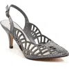 Lady Couture Rhinestone Slingback Pump In Pewter